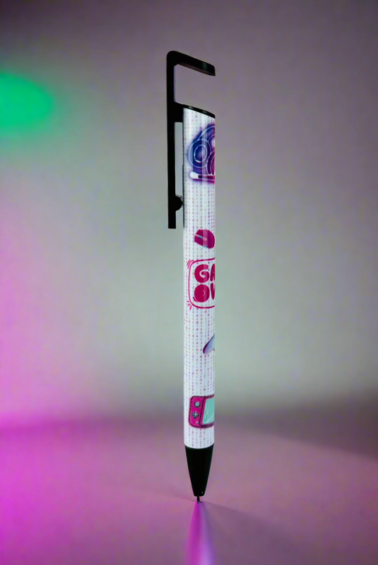 Ballpoint Pen Ready Player Pink Themed - Black Ink