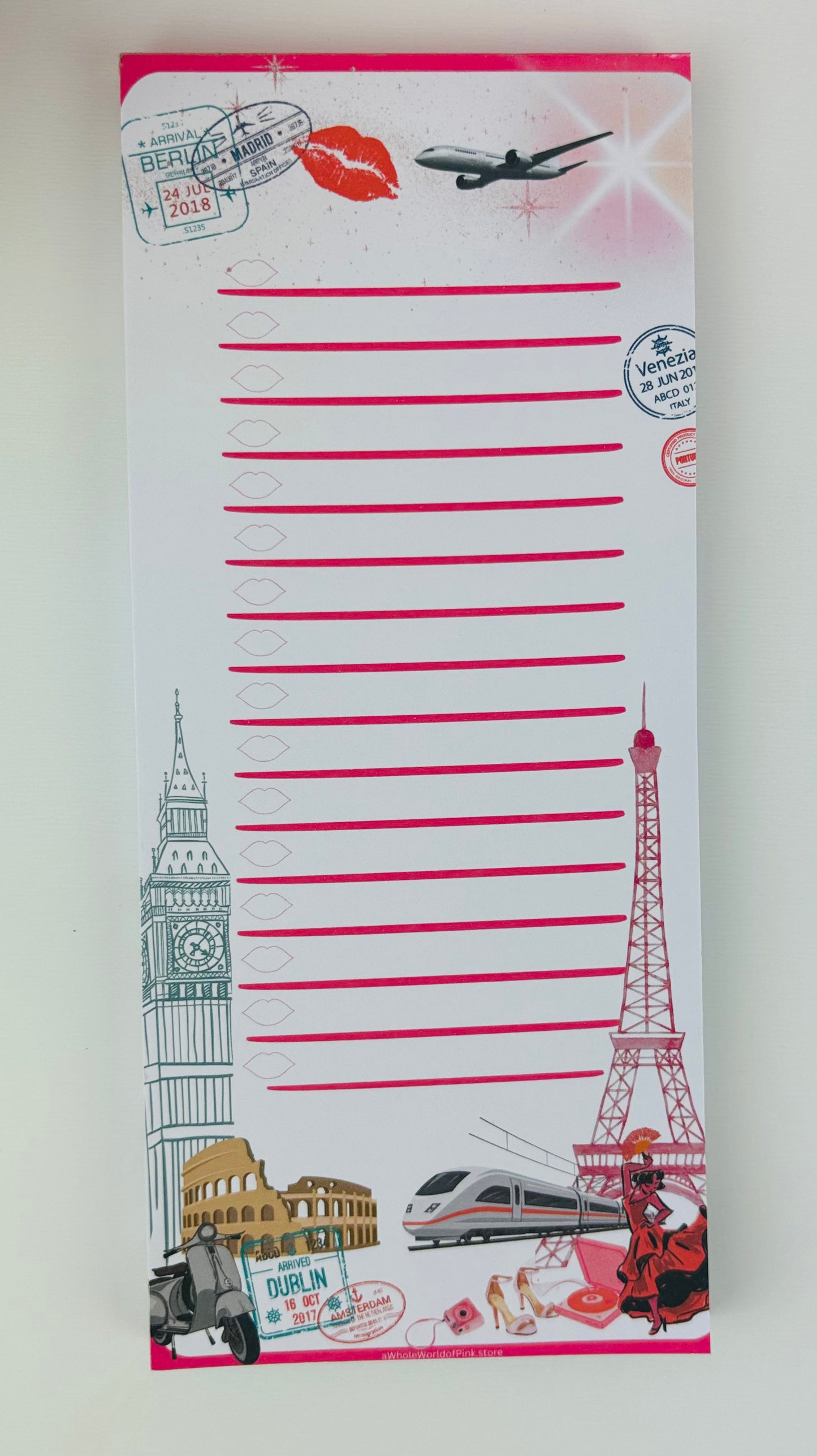 To-Do List Pink Travels Themed 50 pages 120gsm