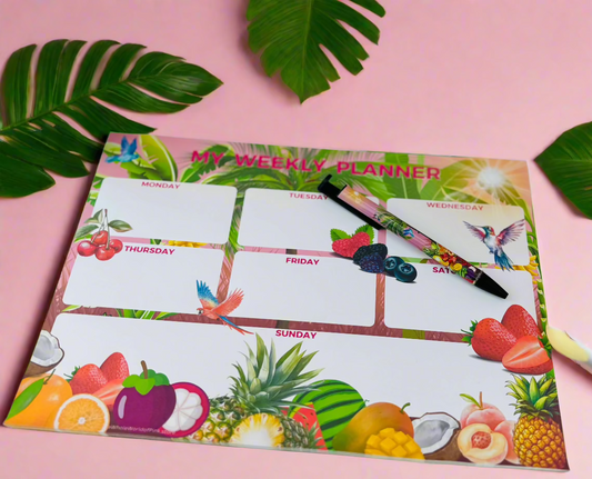 Weekly Agenda Tropically Pink Themed Design 120gsm