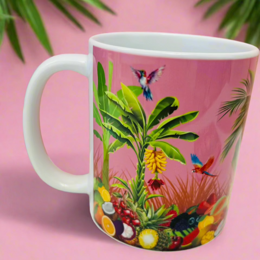 Ceramic Mugs Tropically Pink Themed