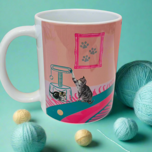 Ceramic Mugs Purrfectly Pink Themed