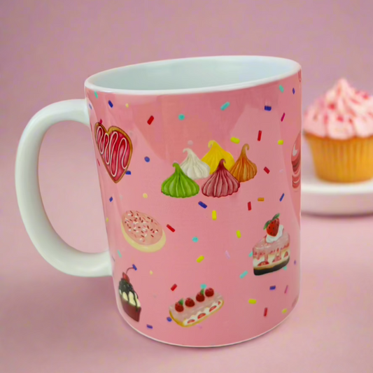 Ceramic Mugs Pink Patisserie Themed