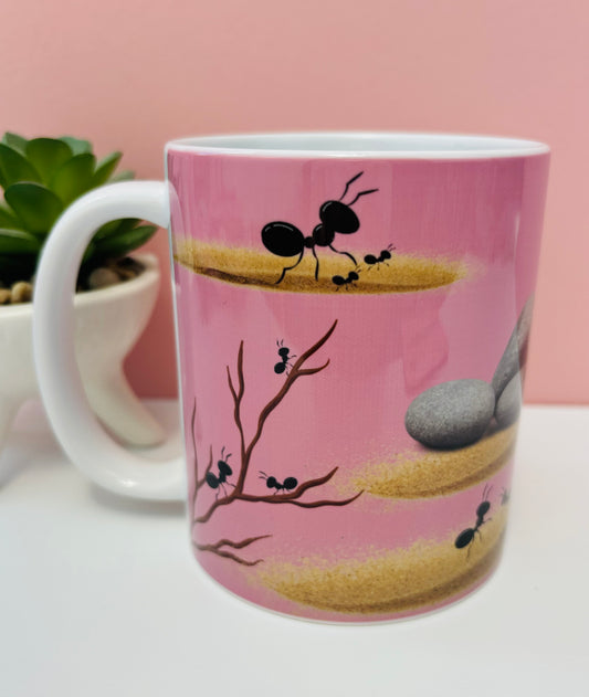 Ceramic Mugs Marching Pink by Pink Themed