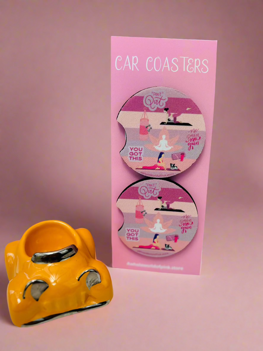 Car Coasters Pink Serenity Themed (Pack of 2)