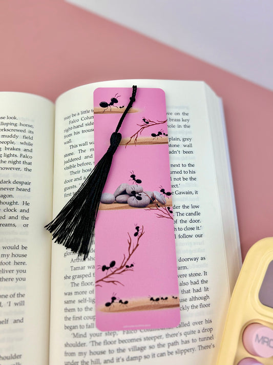 Tassel Bookmark Marching Pink by Pink World Themed 300gsm