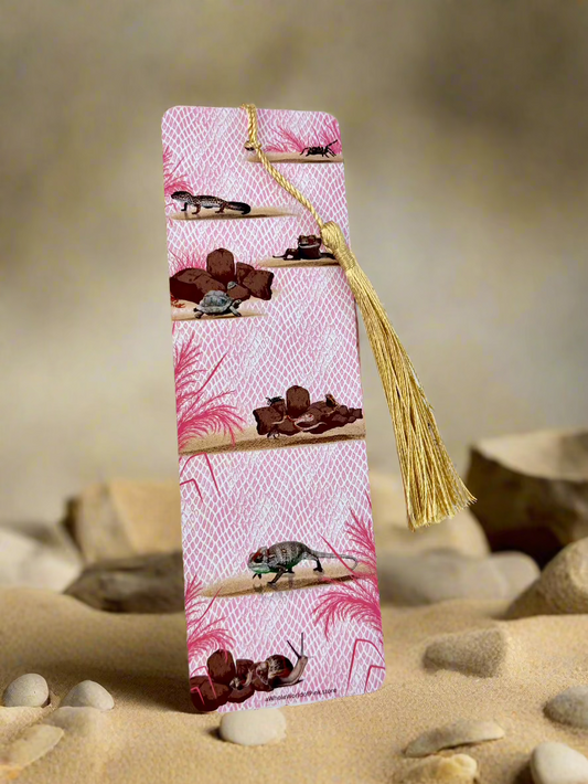 Tassel Bookmark Pink Terrarium Themed 300gsm