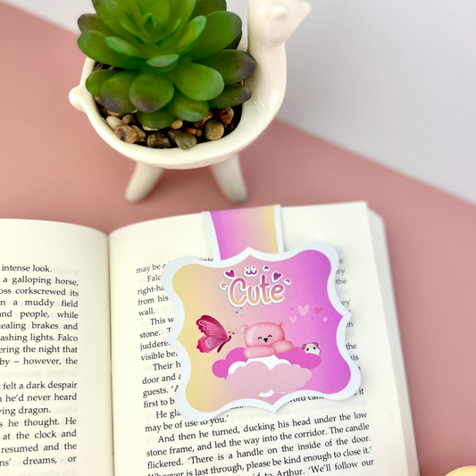 Magnetic Bookmark Laminated Heavenly Pink Themed 300gsm