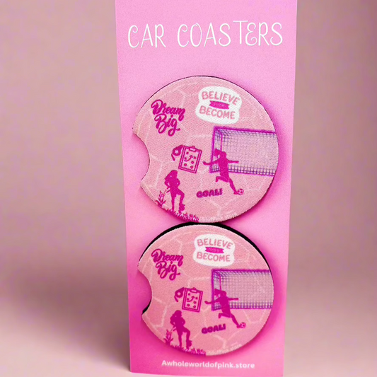 Car Coasters A League of Pink Themed (Pack of 2)