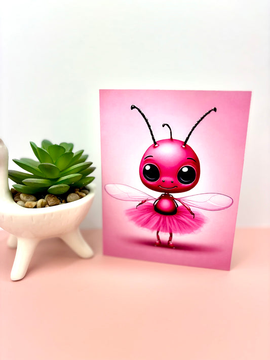 Billie Ballerina Ant Greeting Card 300gsm Paper (Single)