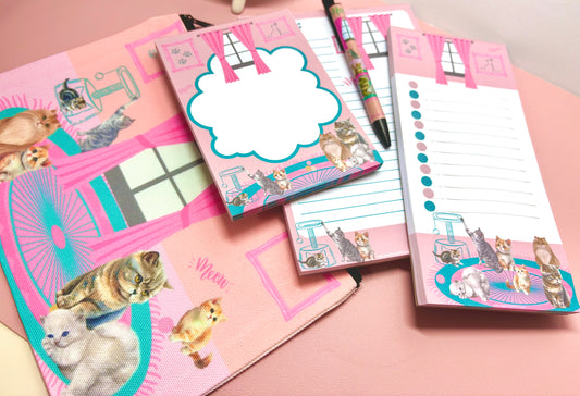 Stationary Bundle Purrfectly Pink Themed