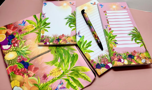 Stationary Bundle Tropically Pink Themed