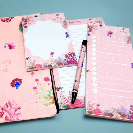 Stationary Bundle Aquatic Pink Themed