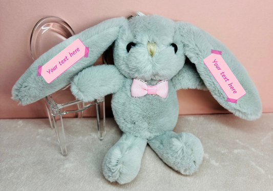 Personalised Bunny Key Ring (Grey)