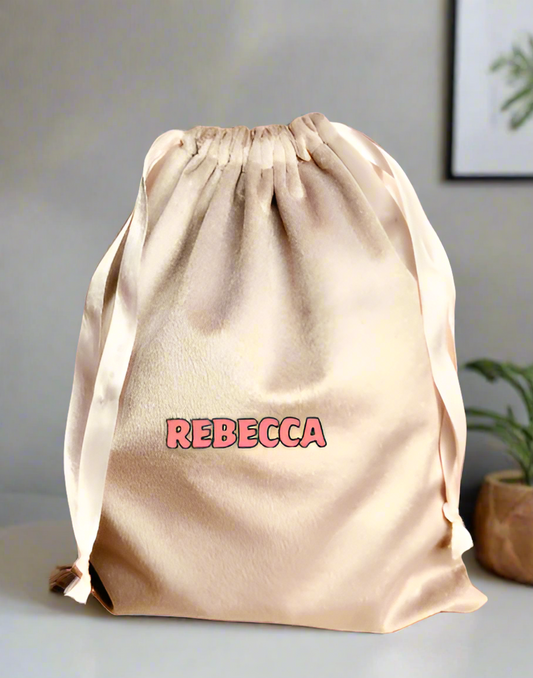 Personalised Velvet Pink Bag